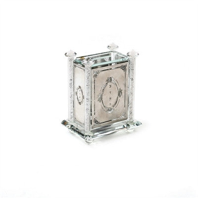 Crystal & Silver Plate Tzedakah Box with Crushed Glass (TZ-X2276R)