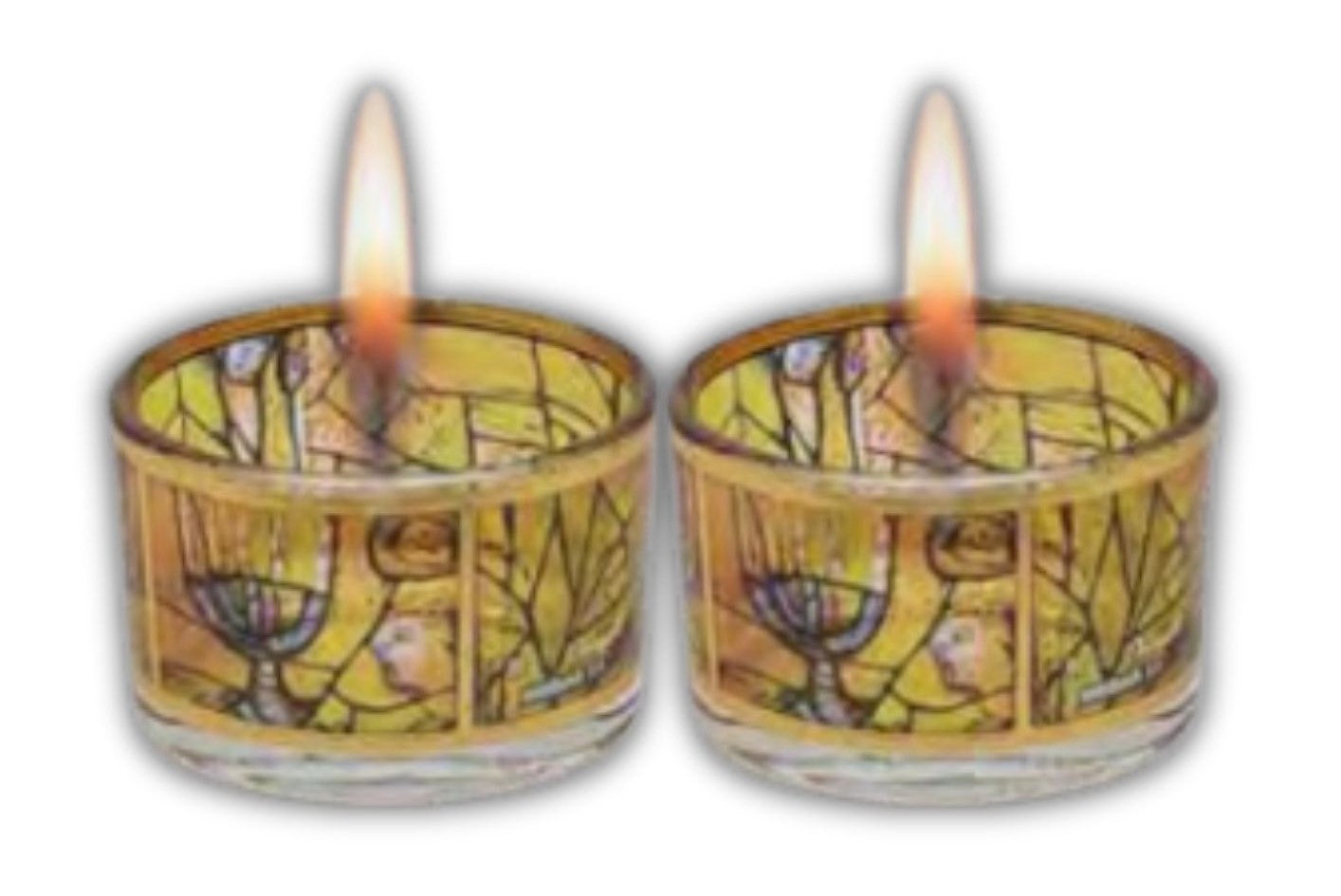 Hadarya Glass T-Light Holder-Yellow Design (SC-HDR5475)