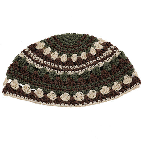 Knitted Colored Kippah-Asst. Colors/Sizes 21cm-24cm (MC-CKK) 06109