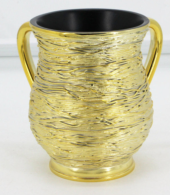 Metallic Coated Acrylic Washing Cup-- Strands, Gold (WC-AVI1101G)