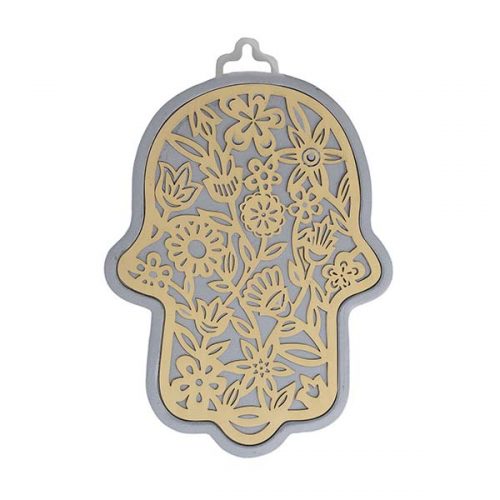 Emanuel Anodized Aluminum Hamsa with Flower Cutout (EM-HLH3)