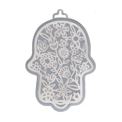 Emanuel Anodized Aluminum Hamsa with Flower Cutout (EM-HLH3)