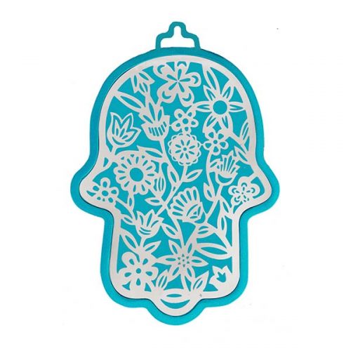 Emanuel Anodized Aluminum Hamsa with Flower Cutout (EM-HLH3)