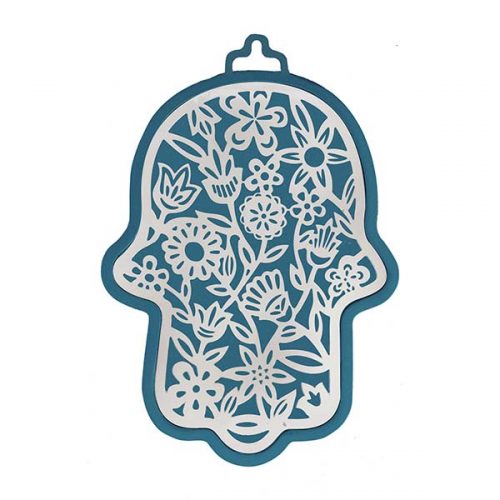 Emanuel Anodized Aluminum Hamsa with Flower Cutout (EM-HLH3)
