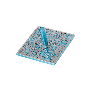 Emanuel Anodized Aluminum Flat Dreidel with Metal Cutout (EM-DRJ)