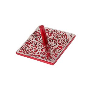 Emanuel Anodized Aluminum Flat Dreidel with Metal Cutout (EM-DRJ)