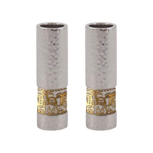 Emanuel Round Candlesticks with Metal Cutout (EM-CE)