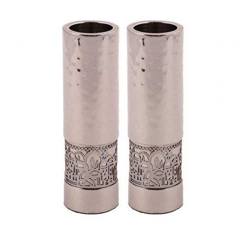 Emanuel Round Candlesticks with Metal Cutout (EM-CE)