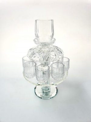 8 Cup Crystal Kiddush Fountain On Foot  (SHB-12758)