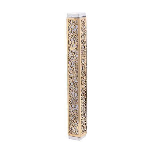 Emanuel Anodized Mezuzah Case w/ Metal Cutout (EM-MK)