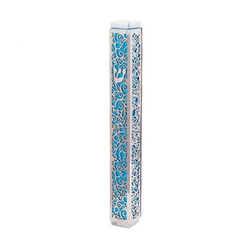Emanuel Anodized Mezuzah Case w/ Metal Cutout (EM-MK)