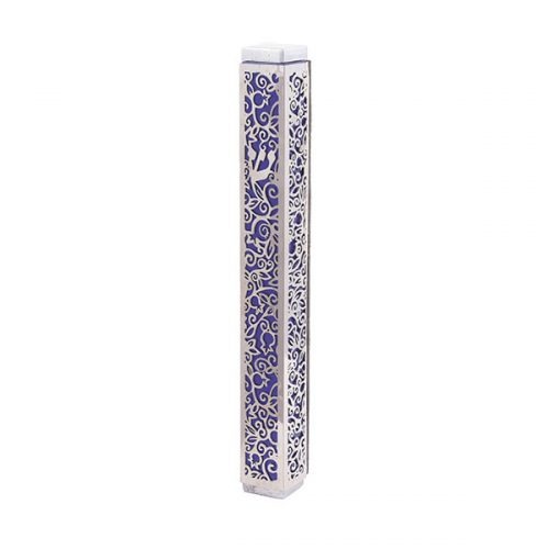 Emanuel Anodized Mezuzah Case w/ Metal Cutout (EM-MK)