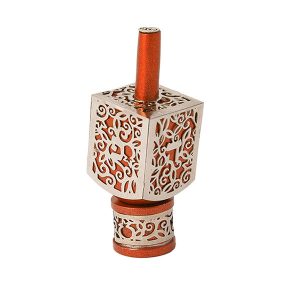 Emanuel Large Anodized Aluminum Dreidel with Metal Cutout (EM-DRH)