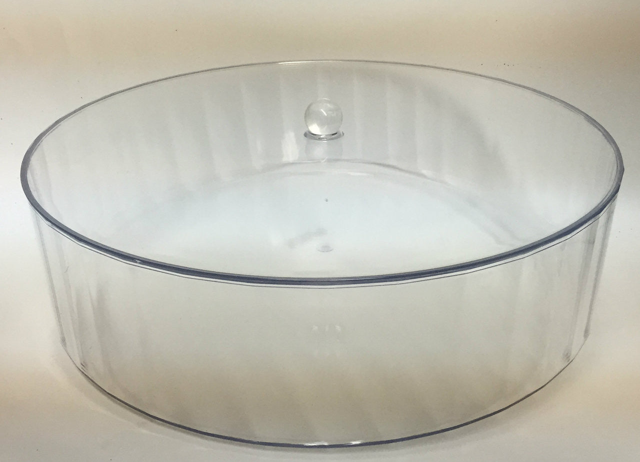 Lucite Round Matzah Box with Cover Large (P-MBXL)