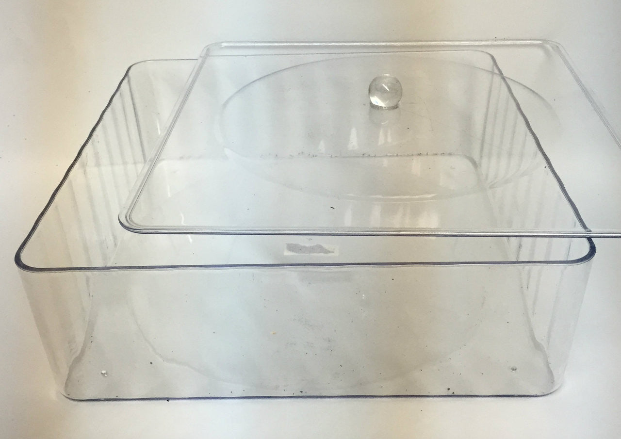 Square Lucite Matzah Box with Cover- Large 12" (P-MBXM)