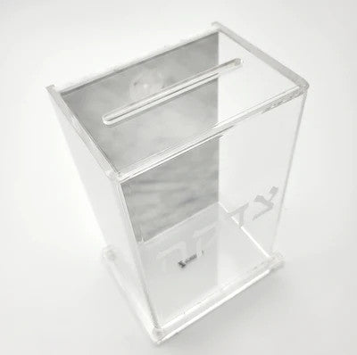 Clear Acrylic Tzedaka Box 6"x3.5"x3" (TZ-ZLTB)