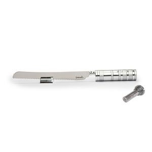 Emanuel Challah Knife Anodized Rings w/ Saltshaker (EM-NSM)