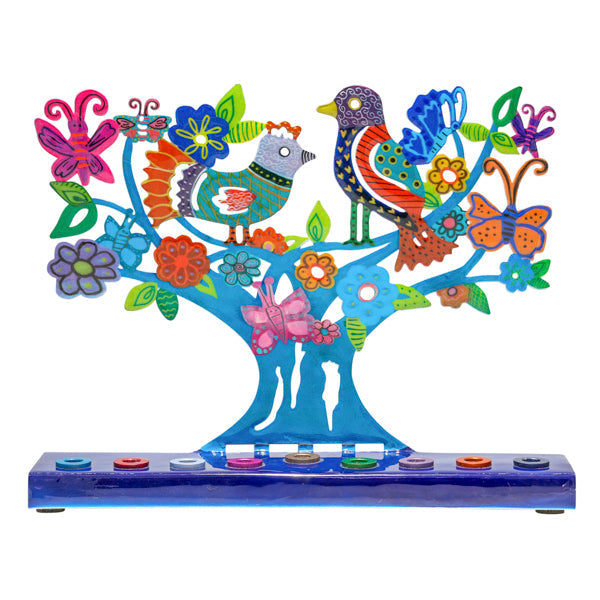 Laser Cut Handpainted Chanukah Menorah (EM-HAY)