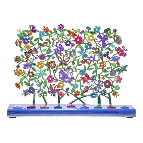 Laser Cut Handpainted Chanukah Menorah (EM-HAY)