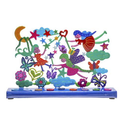 Laser Cut Handpainted Chanukah Menorah (EM-HAY)