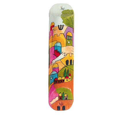 Large Wooden Mezuzah (EM-MZL Round)