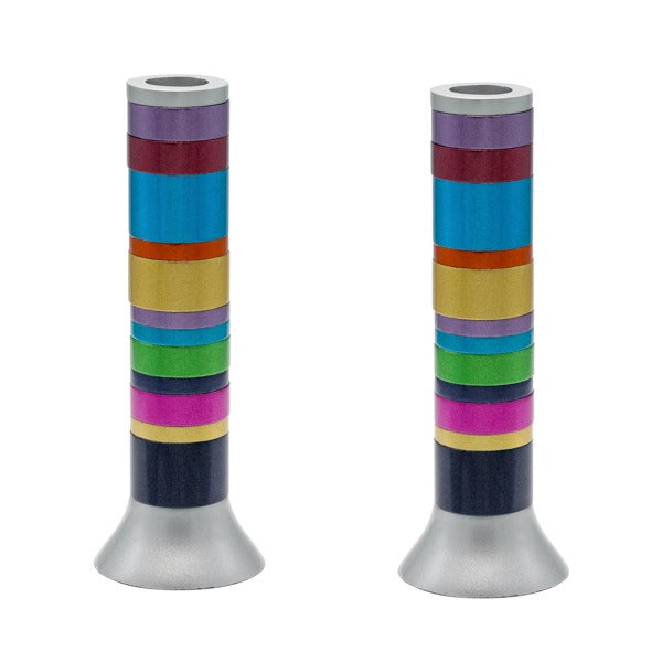 Large Anodized Candlesticks-Full Rings (EM-CW)