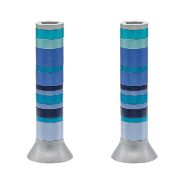Large Anodized Candlesticks-Full Rings (EM-CW)