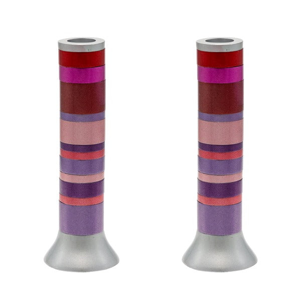 Large Anodized Candlesticks-Full Rings (EM-CW)