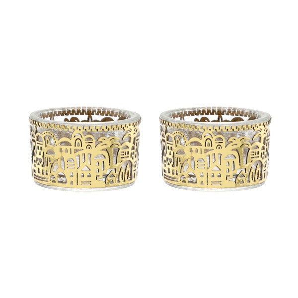 Pair T-Light Candlestick-Metal Cutout (EM-CSX)