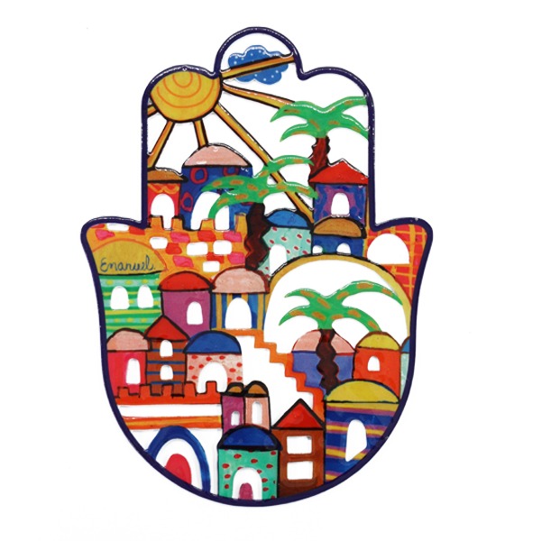 Small Enamel Lacquer Hamsa (EM-SHF)