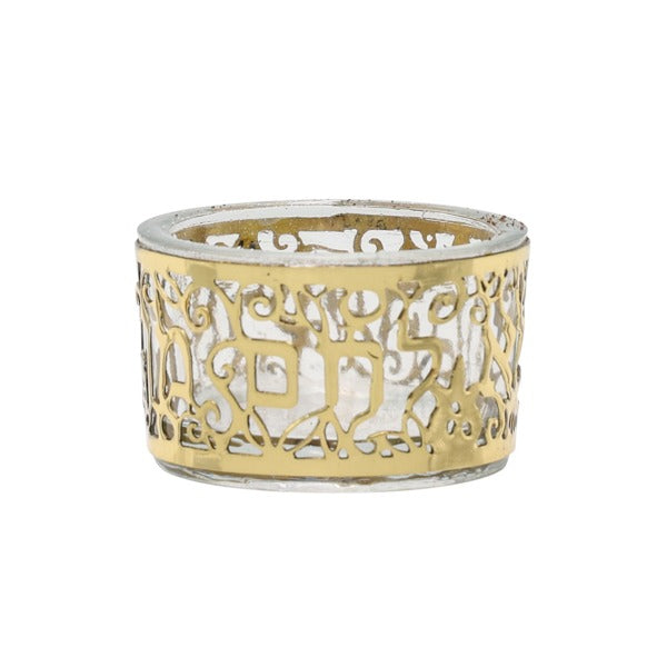 Glass Salt Dish-Metal Cutout (EM-SAJ)