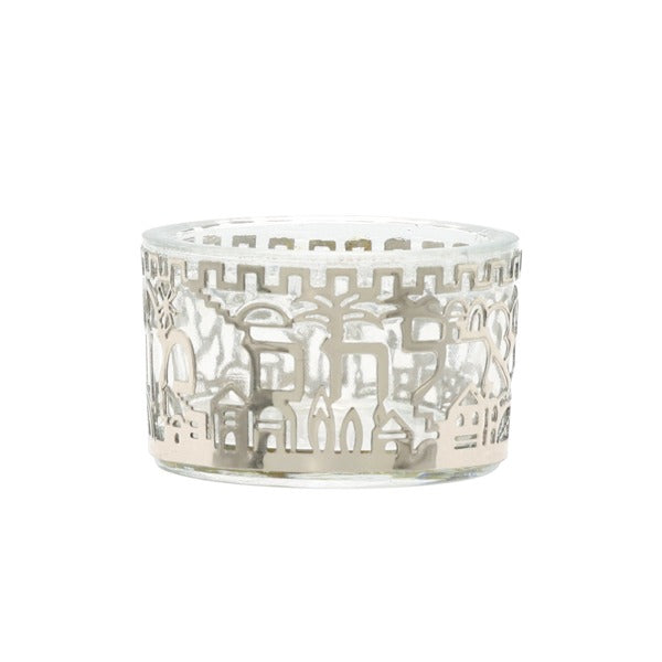 Glass Salt Dish-Metal Cutout (EM-SAJ)