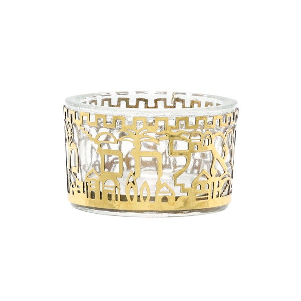 Glass Salt Dish-Metal Cutout (EM-SAJ)