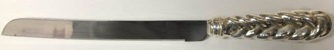 Silver Challah Knife- Braid Design (KN-K2)