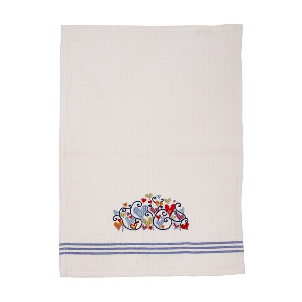 Embroidered Hand Towel w/ Blue Lines (Matches W/C EM-NYO) (EM-TMC)