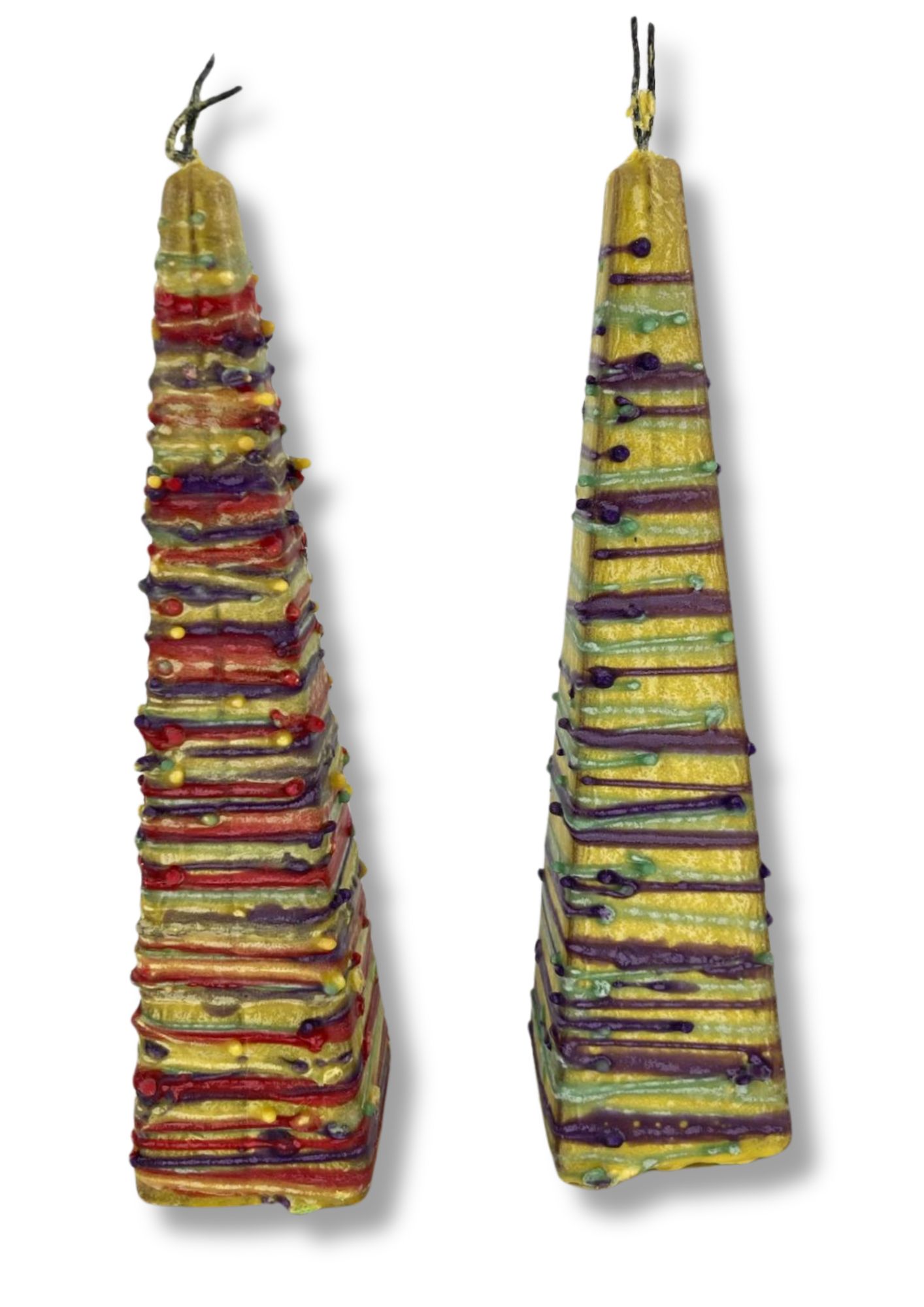 Pyramid Shape Havdallah Candle Drip Wax Design (HV-HPD)