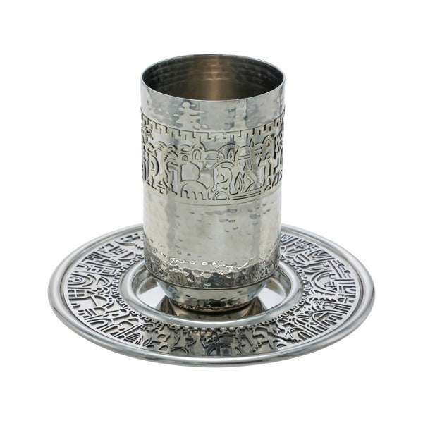 Anodized Kiddush Cup w/ Lace Design (EM-CUZ)