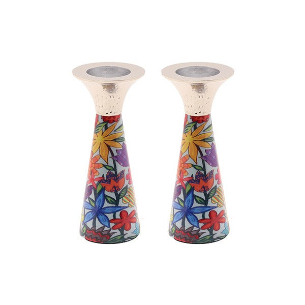 Emanuel Painted Cone Shaped Candlesticks 6" (EM-CSN)