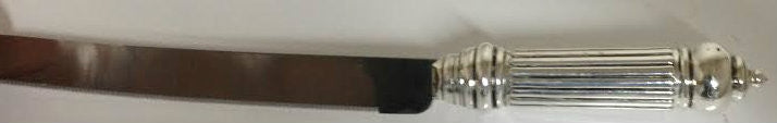 Silver Challah Knife with Stripe Design (KN-K58)