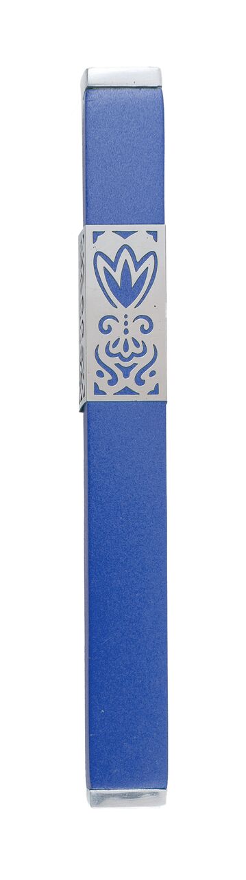 Emanuel Metal Mezuzah Case w/ Metal cutout-- 12cm (EM-MH)