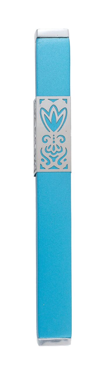 Emanuel Metal Mezuzah Case w/ Metal cutout-- 12cm (EM-MH)