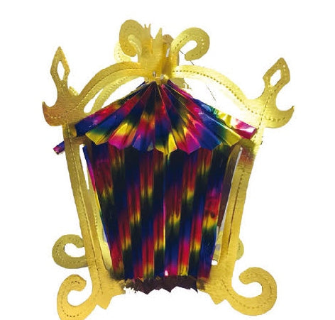 Chinese House Foil Hanging Decoration - Pack of 12 - Colored   (71197 MC)