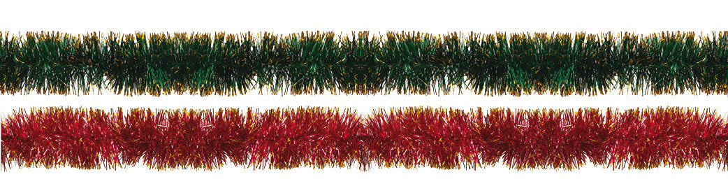 4" 12' Long Tinsel, Assorted Colors - Pack of 12 (71220)