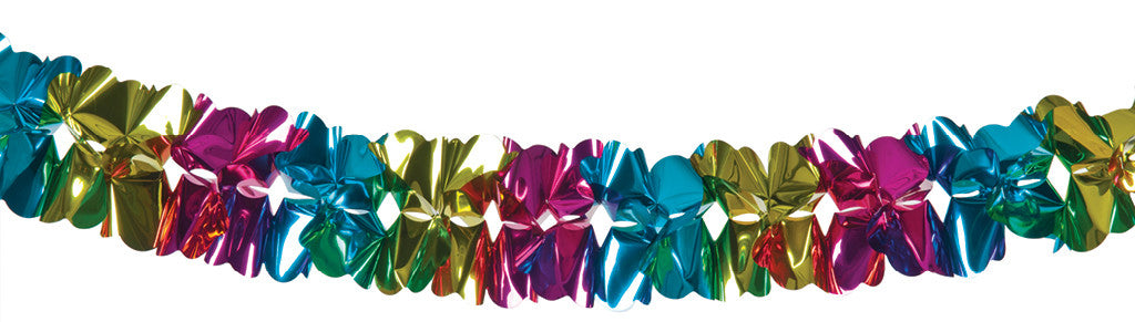 6" 30 sections multi color Garland  - Pack of 12 (71269)