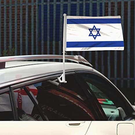 Israeli Car Flag 12"x16" 17" Stick (I-CF-107)