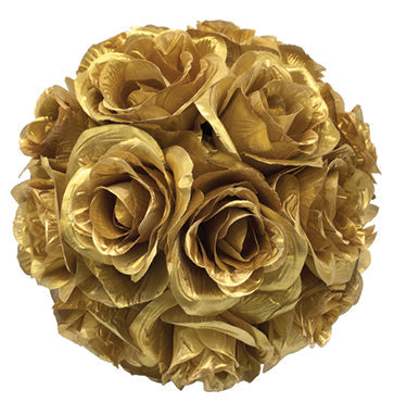 8" Rose Ball, Gold & Silver (CLA-20160295)