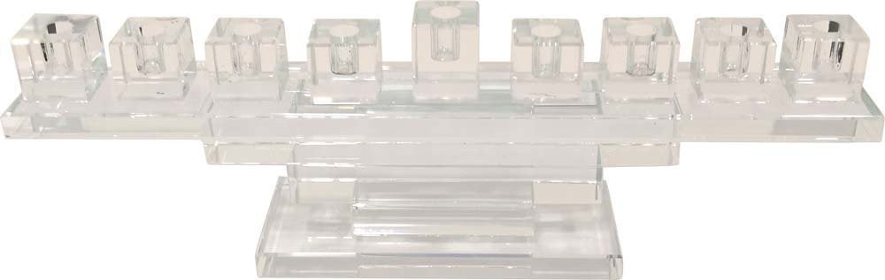 Crystal Cube Menorah on Stand--3.5" x 11" (M-8604)