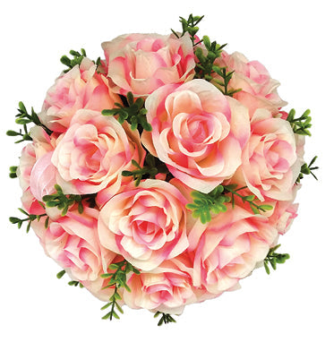 8" Rose Ball with Leaves, Multiple Colors (CLA-20160296)