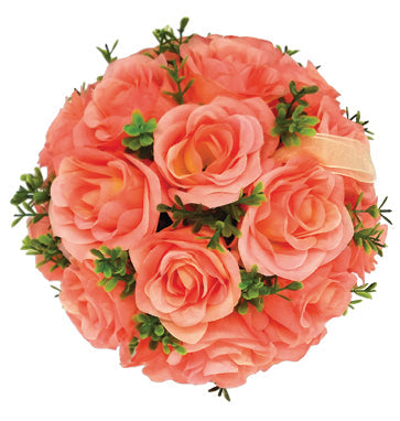 8" Rose Ball with Leaves, Multiple Colors (CLA-20160296)