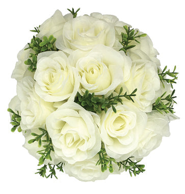 8" Rose Ball with Leaves, Multiple Colors (CLA-20160296)